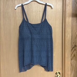 XL Zesica Gray Lace-Overlay Tankini Set - Women